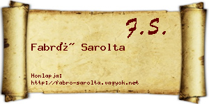 Fabró Sarolta névjegykártya