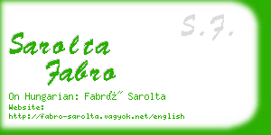 sarolta fabro business card